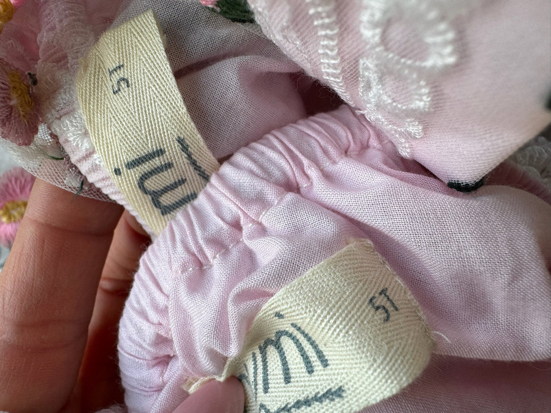 Numi Pink Flocked Pinafore