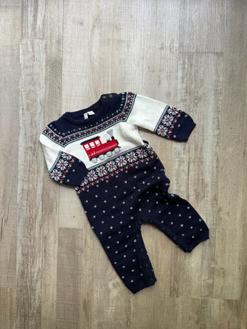 Janie & Jack Train Sweater Romper