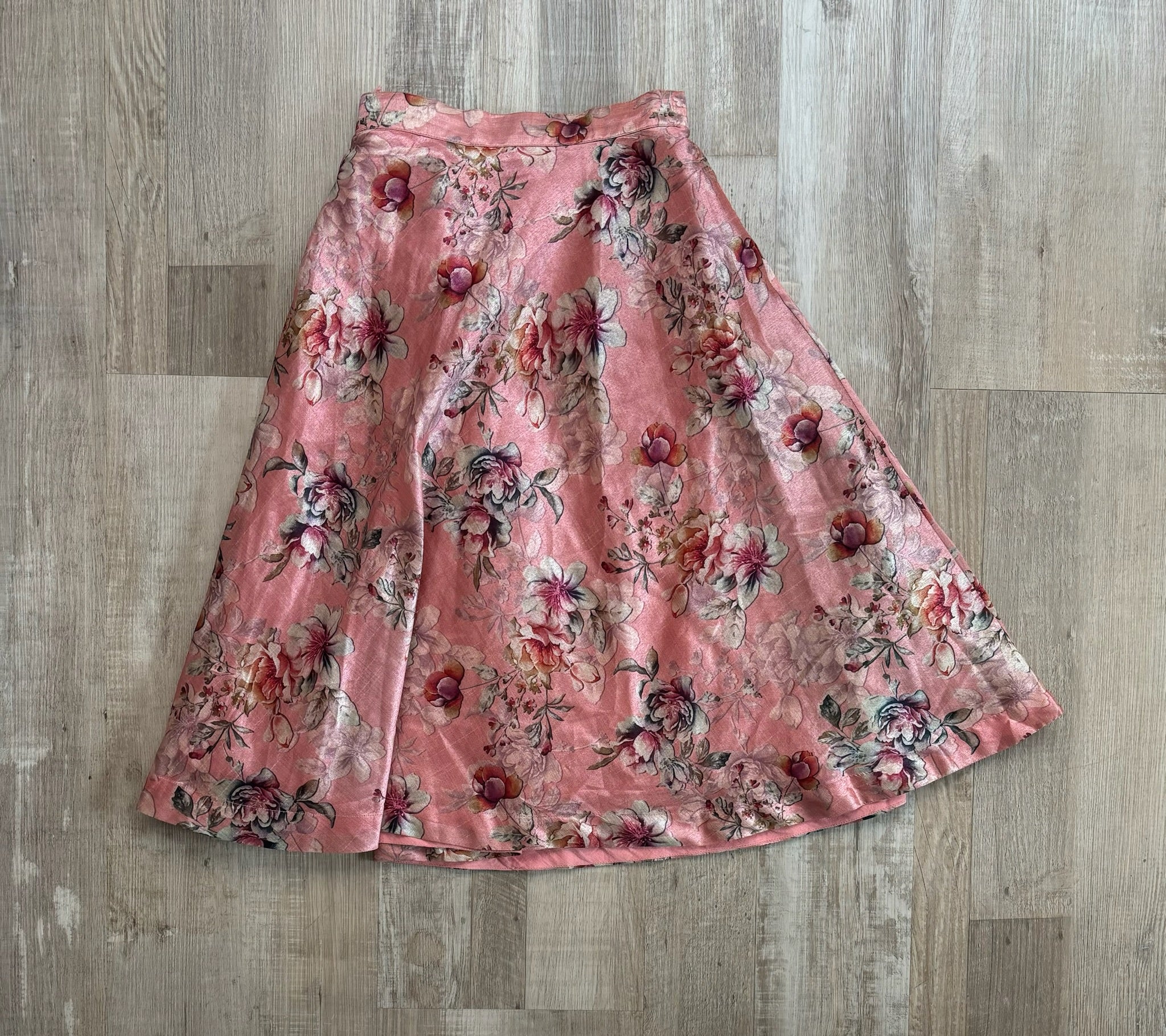 Utsa Kids Pink Floral Skirt
