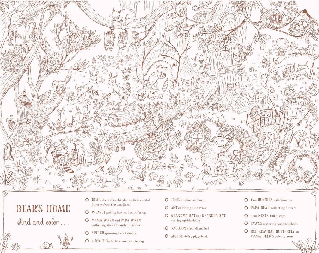 Brown Bear Wood: A Search-and-Find Coloring Book: Over 100