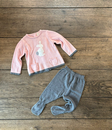 Brotes Pink/Grey Knit Set