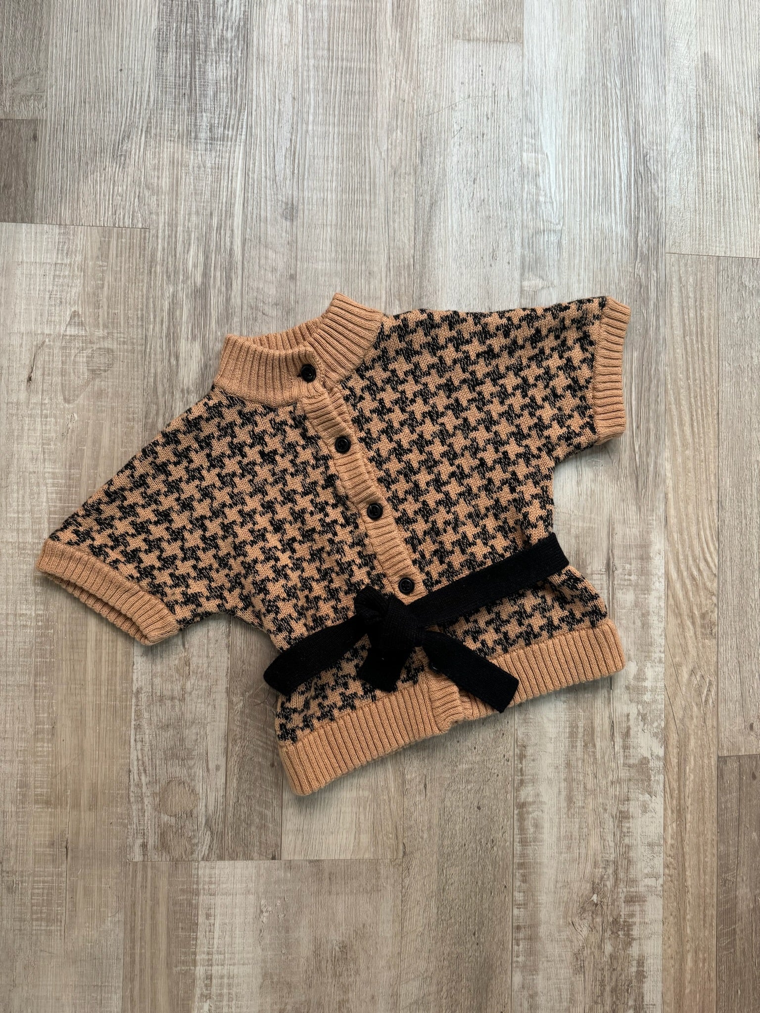 Janie & Jack Brown Houndstooth Cardigan