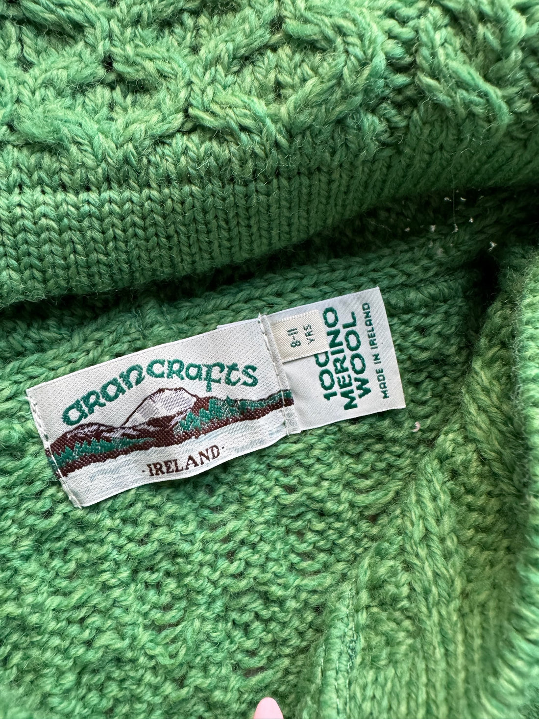 Aran Crafts Green Wool Sweater