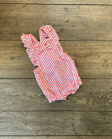 Janie & Jack Red Striped Romper