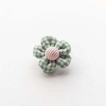 Gingham Flower Hair Clip | Green