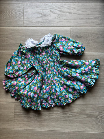 Mouse Feathers Floral Vintage Dress