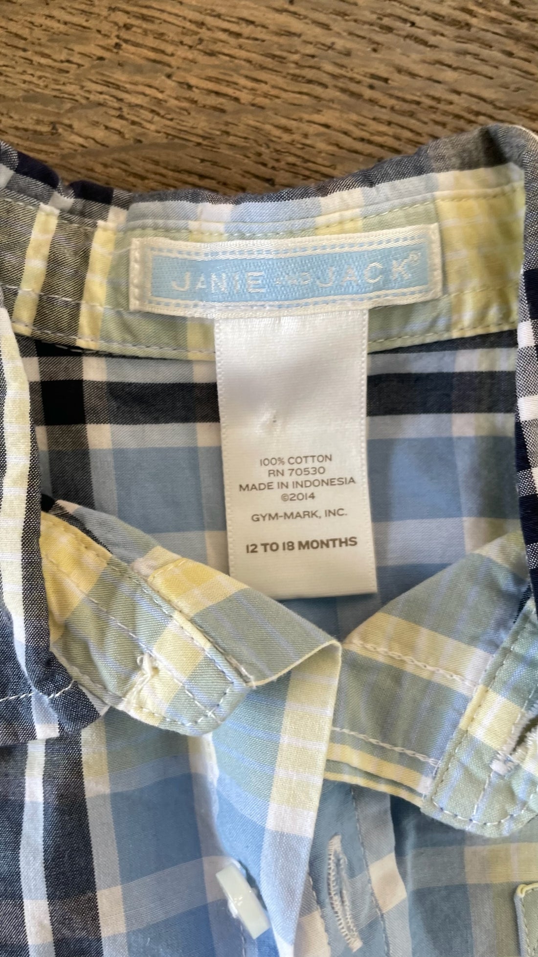Janie & Jack Blue/Yellow Plaid Button Down