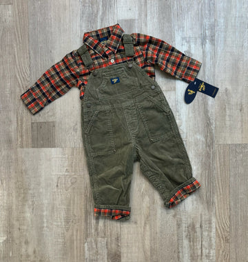 Oshkosh Plaid Overall Set