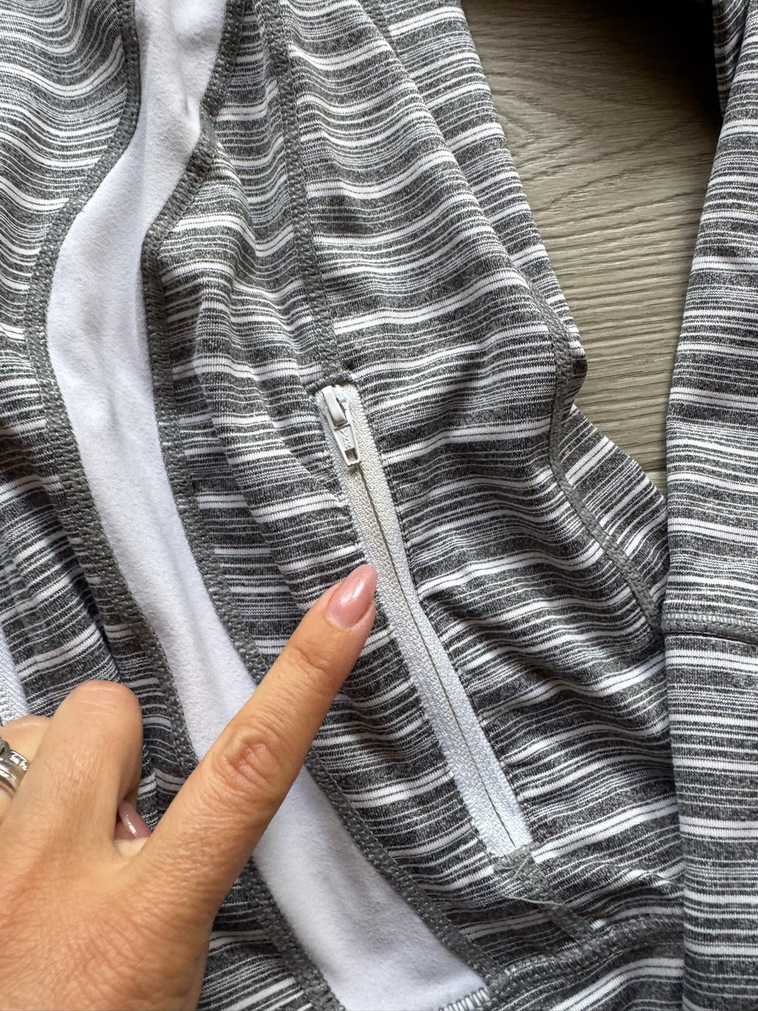 Lulu Grey Striped Jacket - AS IS