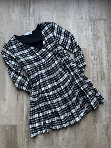 Zara Black & White Plaid Dress
