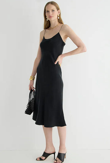 J Crew Black Linen Dress W