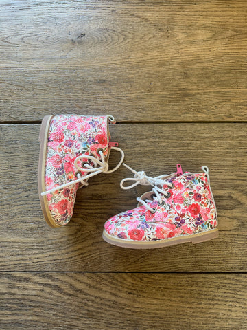 Tiny Toes Nation Leather Floral Boots