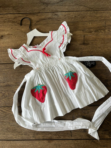 Vintage White Strawberry Dress - AS IS