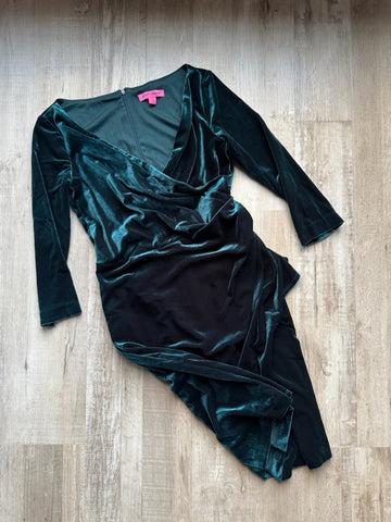 Betsy Johnson Green Velour Dress