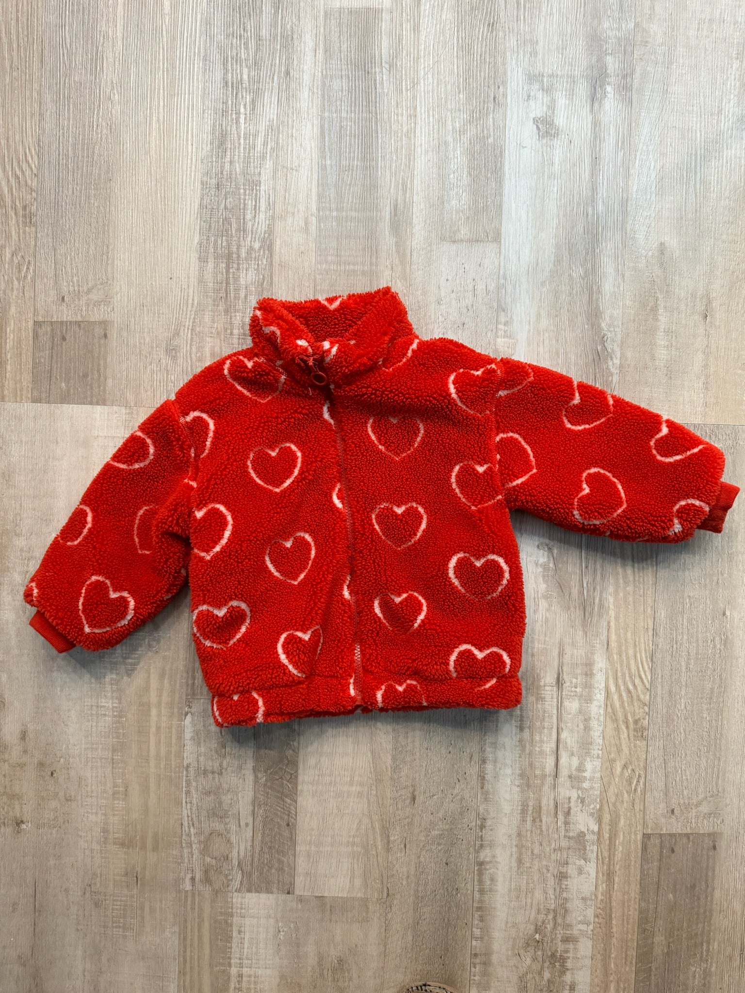 Zara Red Heart Sherpa Jacket