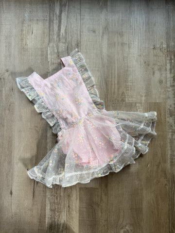 Numi Vintage Flocked Pink Dress