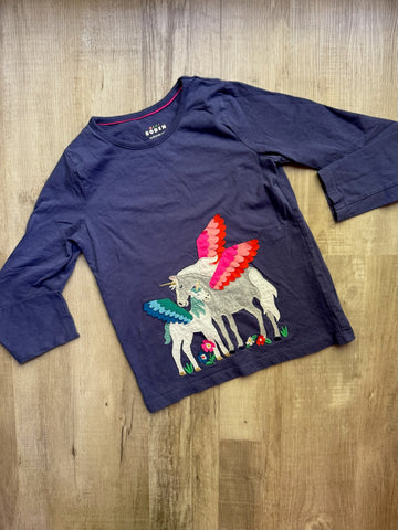 Mini Boden Navy Unicorn Top
