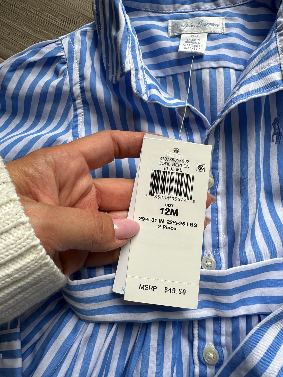 Ralph Lauren Blue Stripped Dress - NEW