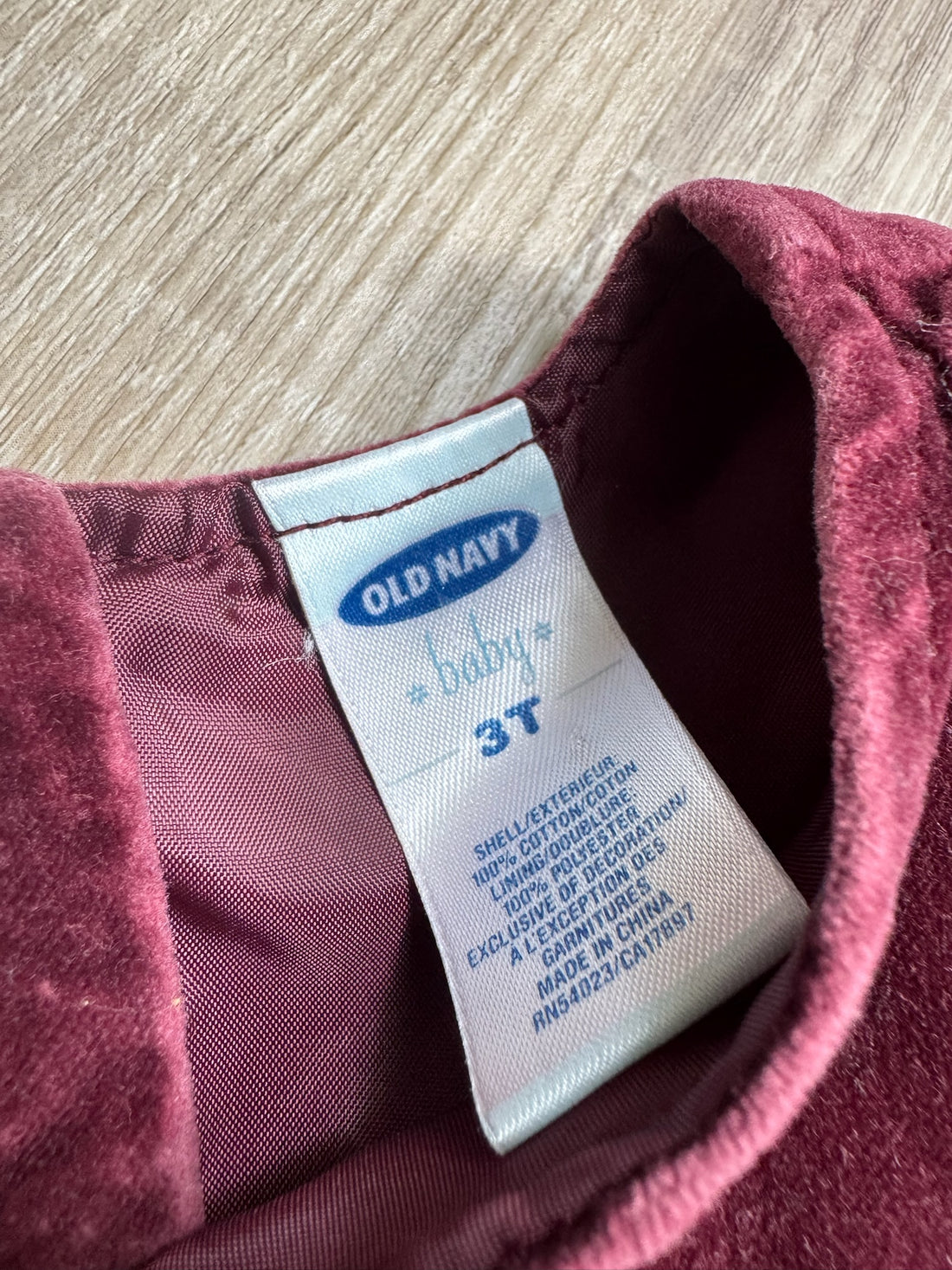 Old Navy Vintage Burgundy Velour Dress