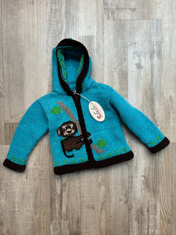 ECC Blue Knit Monkey Cardigan - NEW