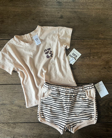 Open Edit Brown Stripe Short Set - NEW
