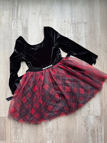 Zunie Black Velour Tulle Dress