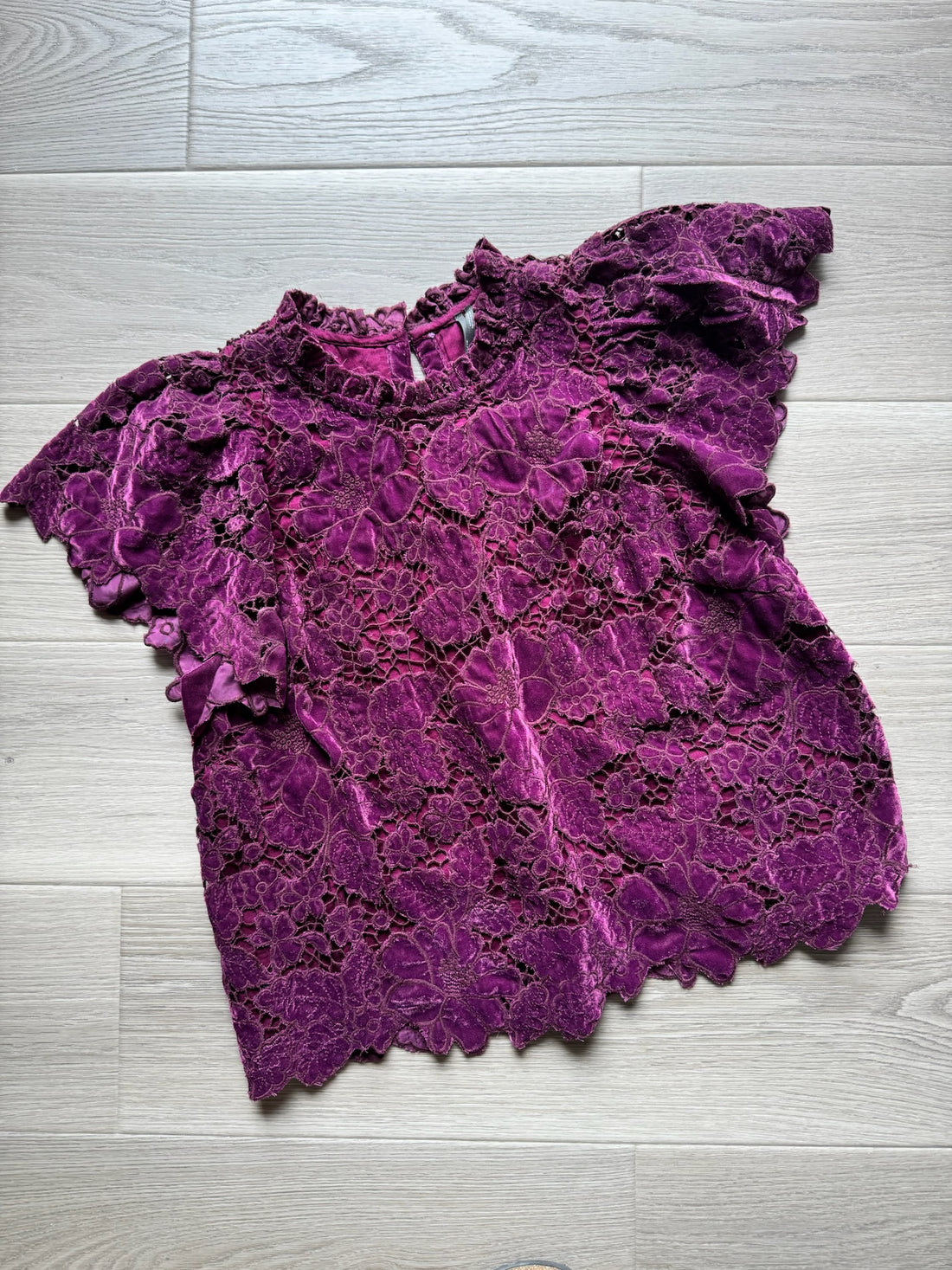 Anthropologie Purple Lace Blouse