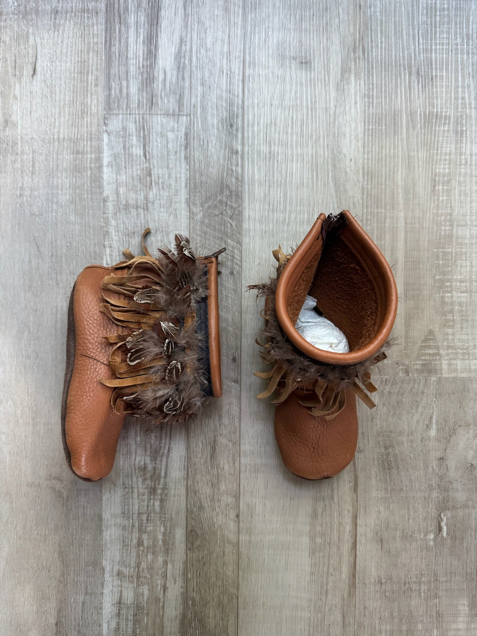 Gracious May Brown Fringe Booties