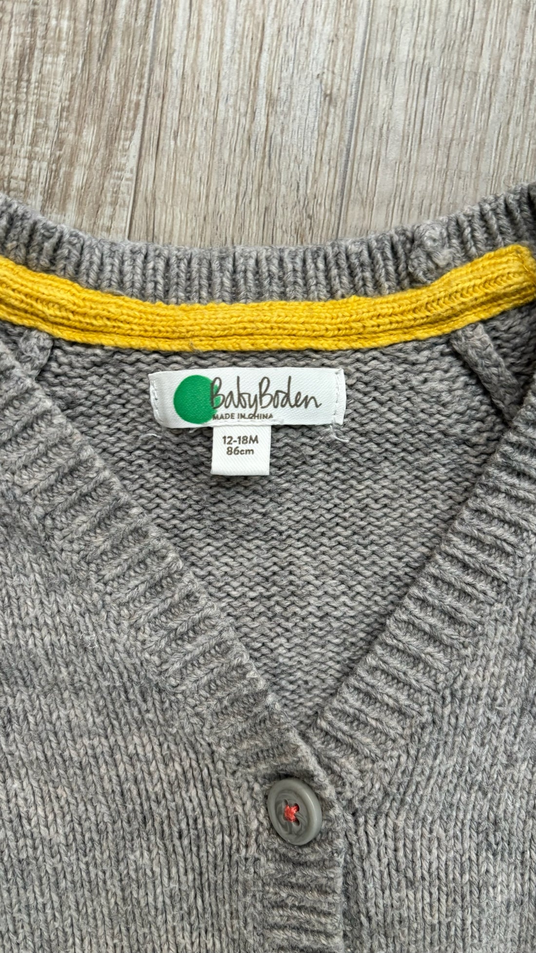 Baby Boden Grey Frog Cardigan