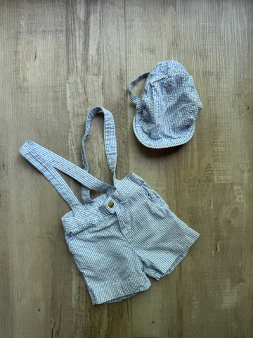 Janie & Jack Blue Striped Shorts & Hat