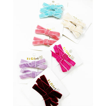 Velvet DUO Mini Bow Clips