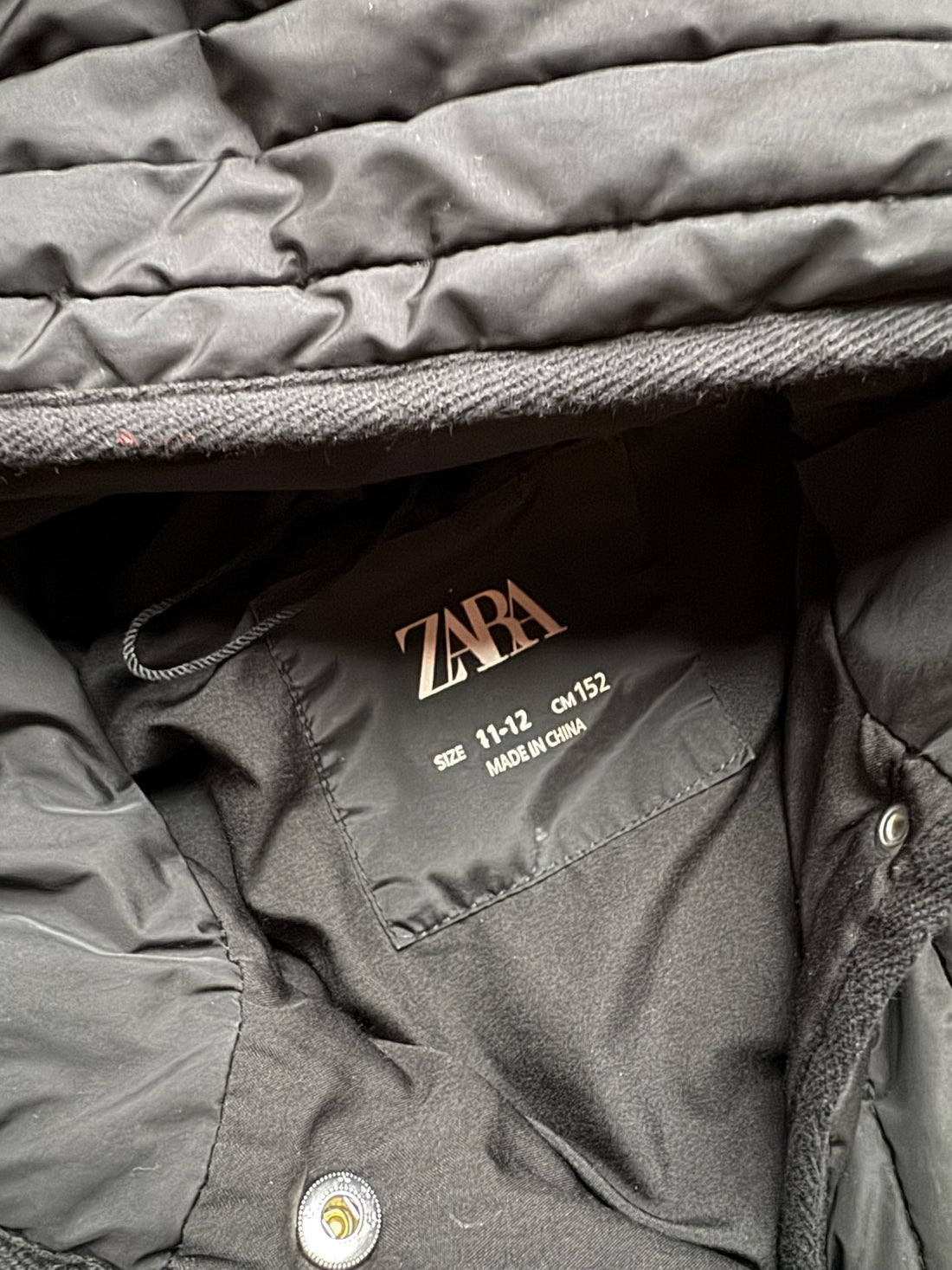 Zara Quilted Black Coat