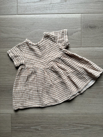 Quincy Mae Brown Checkered Dress