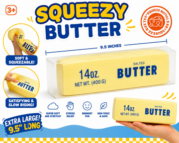 Squeezy Butter Squishy – Extra Large 9.5” Rubber-Filled Sensory Toy MSS16
