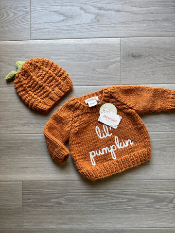 Huggalugs Pumpkin Sweater Hat Set- NEW
