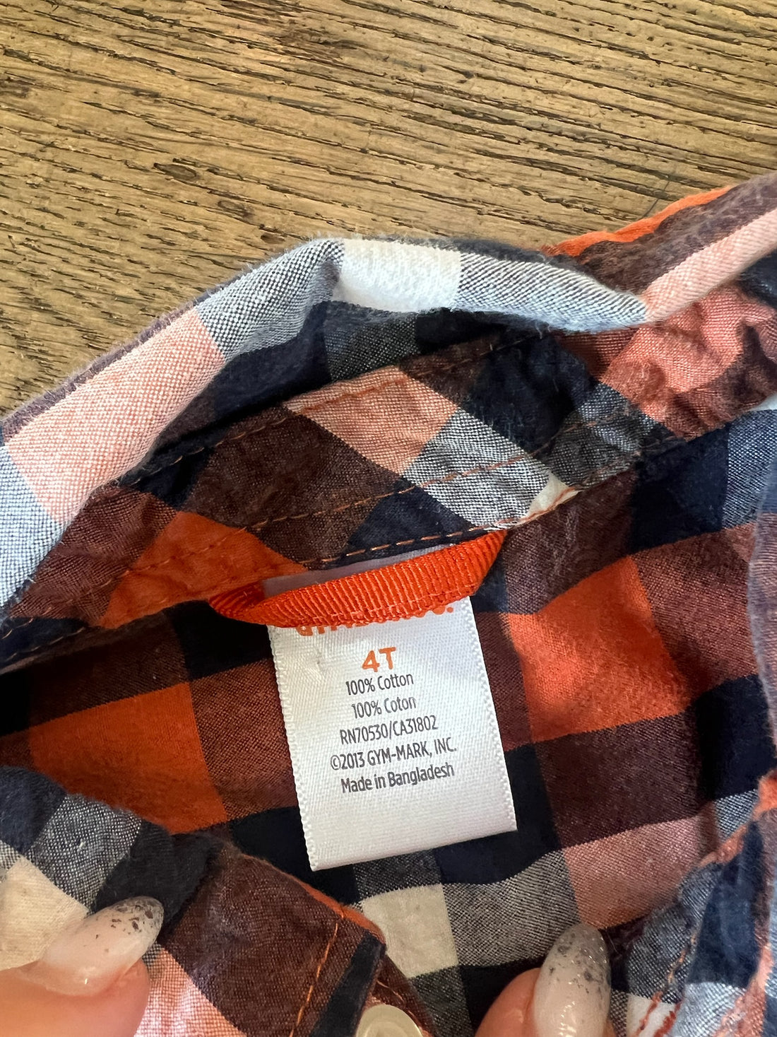 Gymboree Orange Plaid Button Down