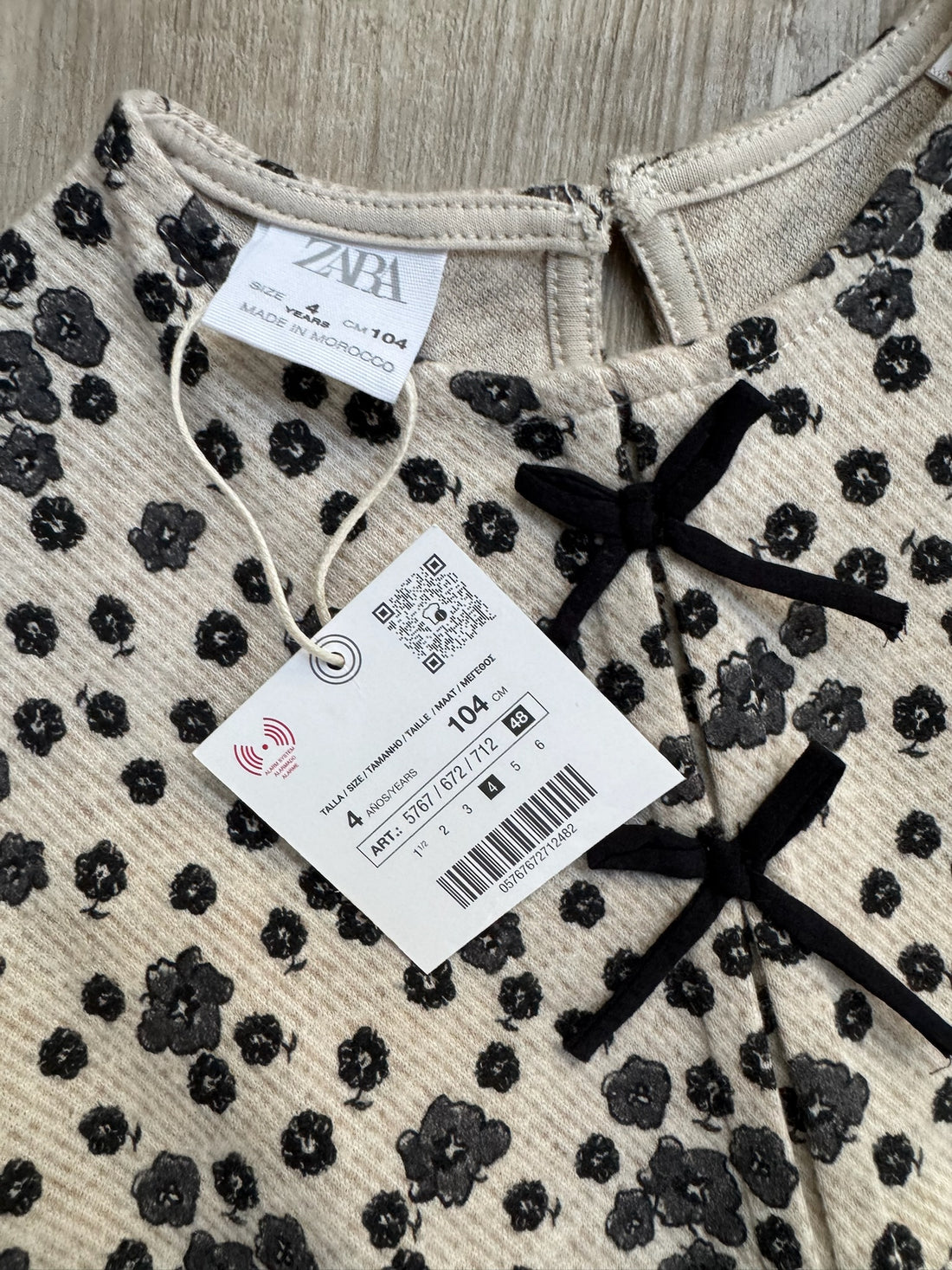 Zara Black Flower Dress - NEW