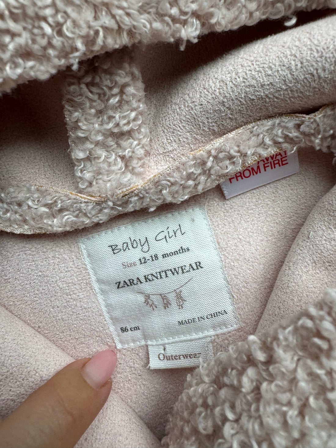 Zara Pink Sherpa Jacket