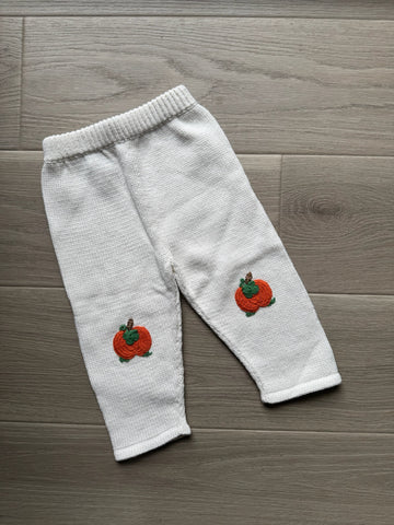 Bella Bliss Cream Knit Pumpkin Pants