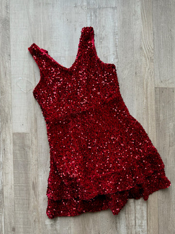 Poppies and Roses Red Sequin Dress