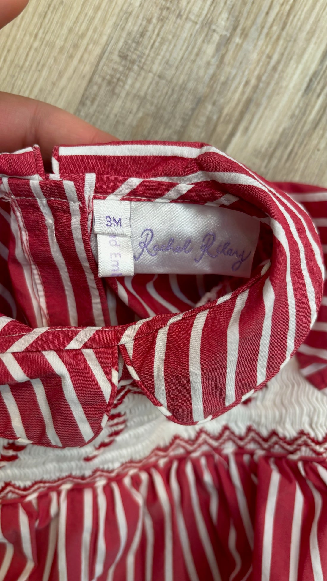 Rachel Riley Candy Cane Smocked Bubble