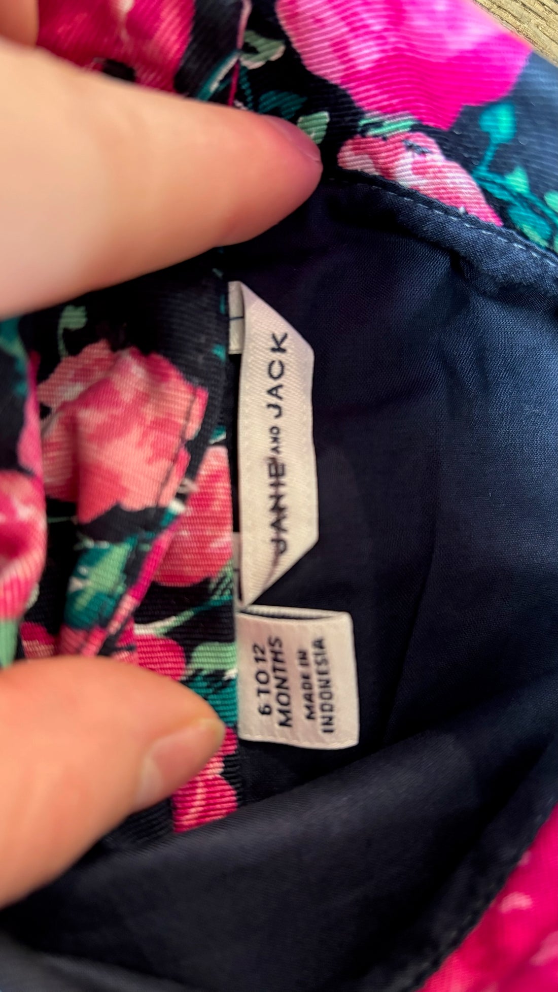 Janie & Jack Navy/Pink Floral Dress