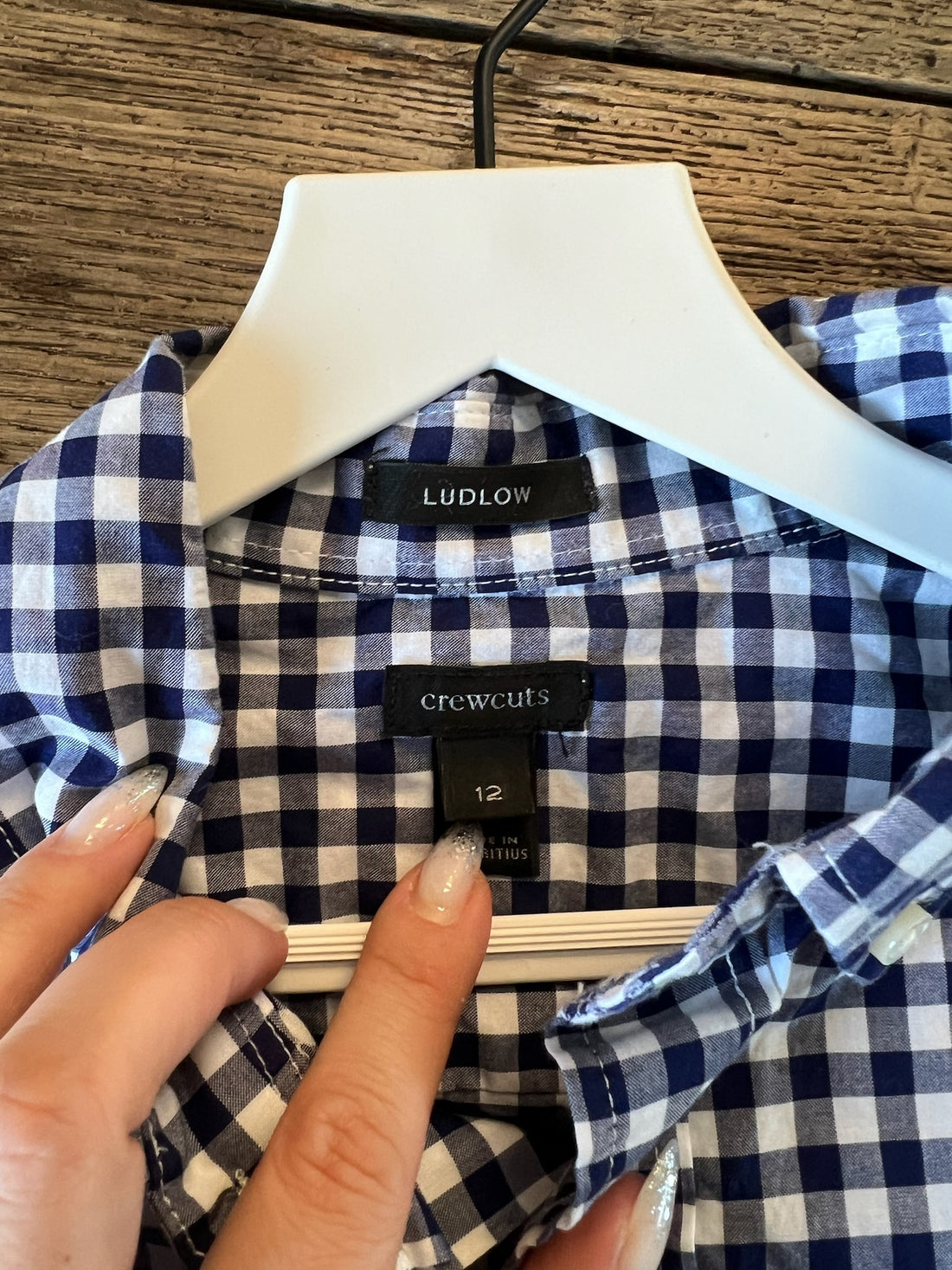 CrewCuts Navy Check Button down