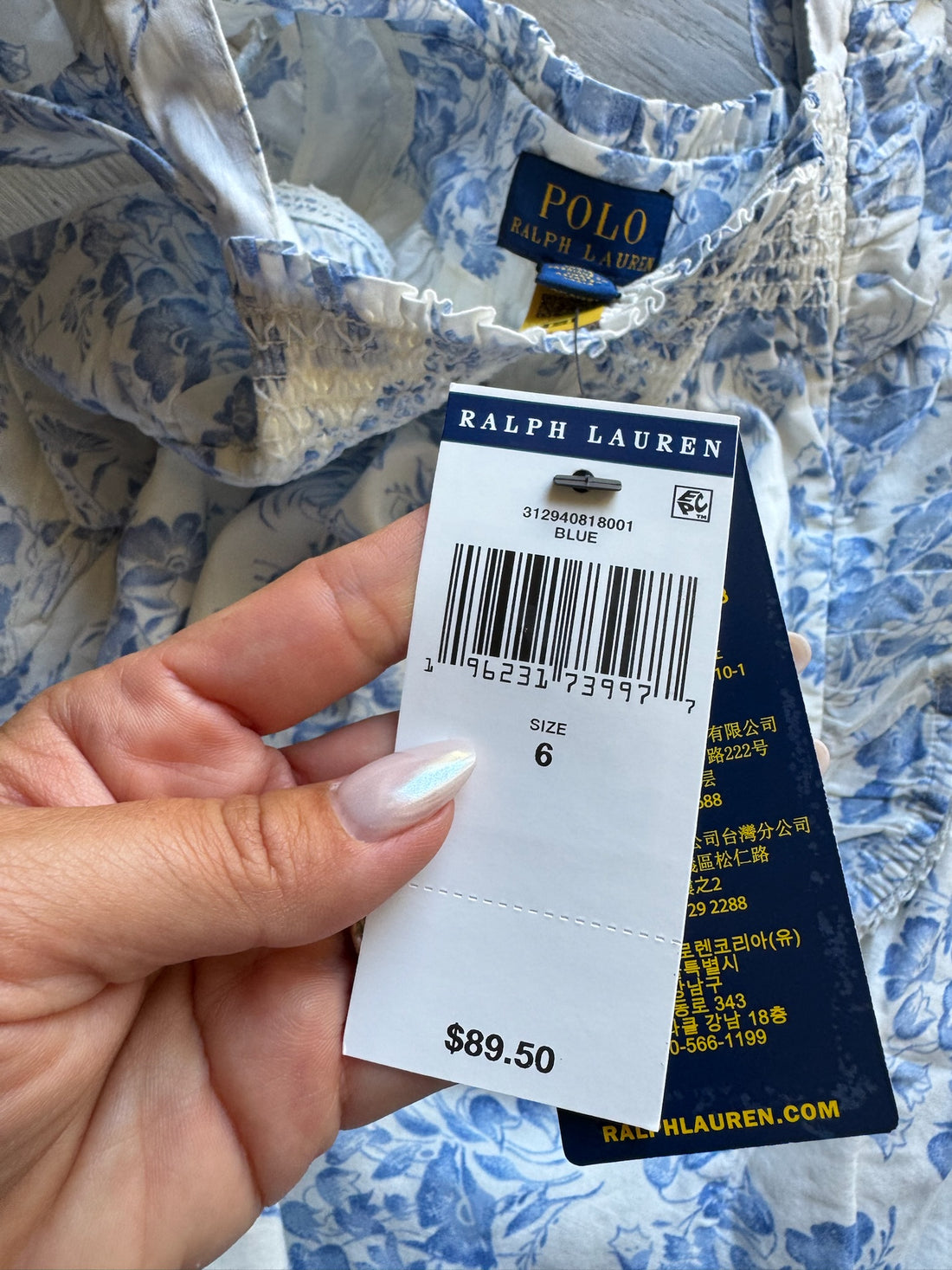 Ralph Lauren Blue Floral Dress - NEW