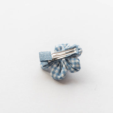 Gingham Flower Hair Clip | Blue