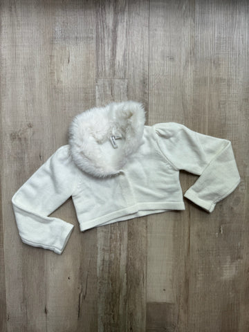 Janie & Jack White Fur Cardigan