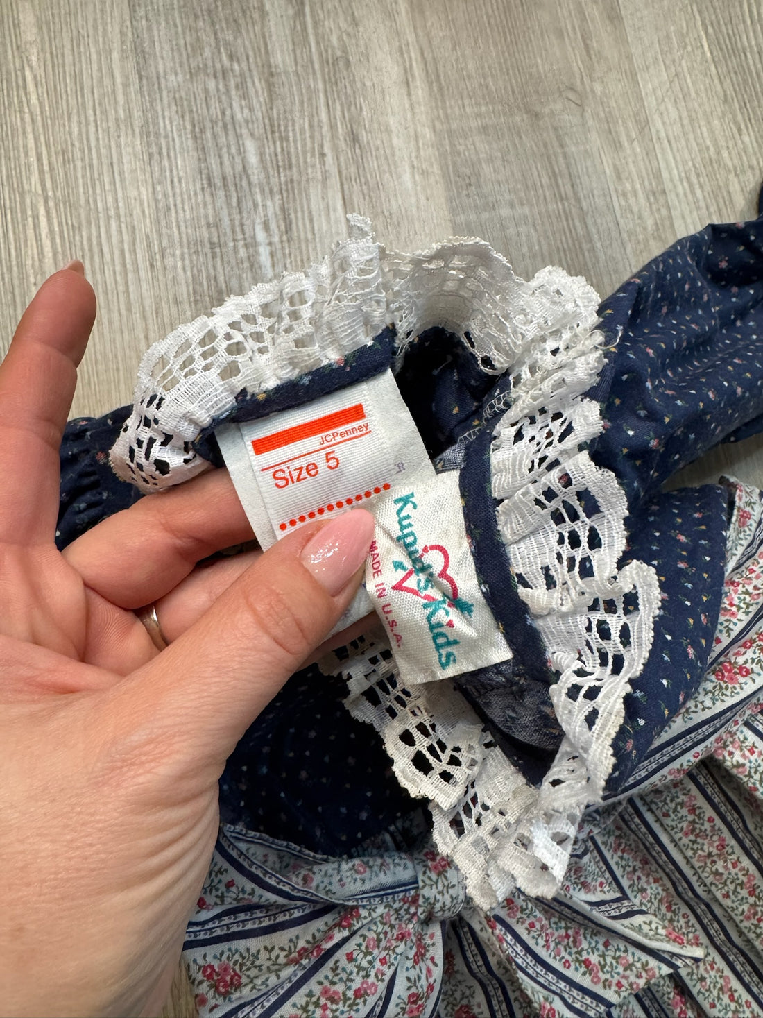 Vintage JC Penny Navy Apron Dress