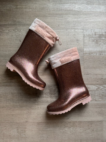Mini Melissa Pink Sparkle Ran Boots