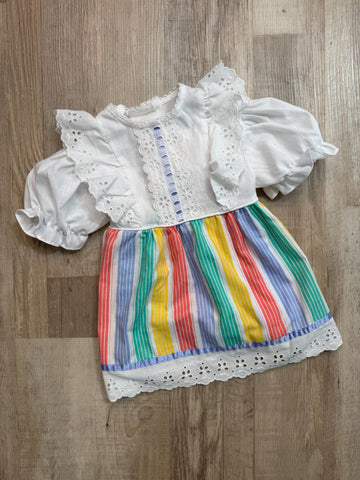 Vintage Rainbow Striped Dress