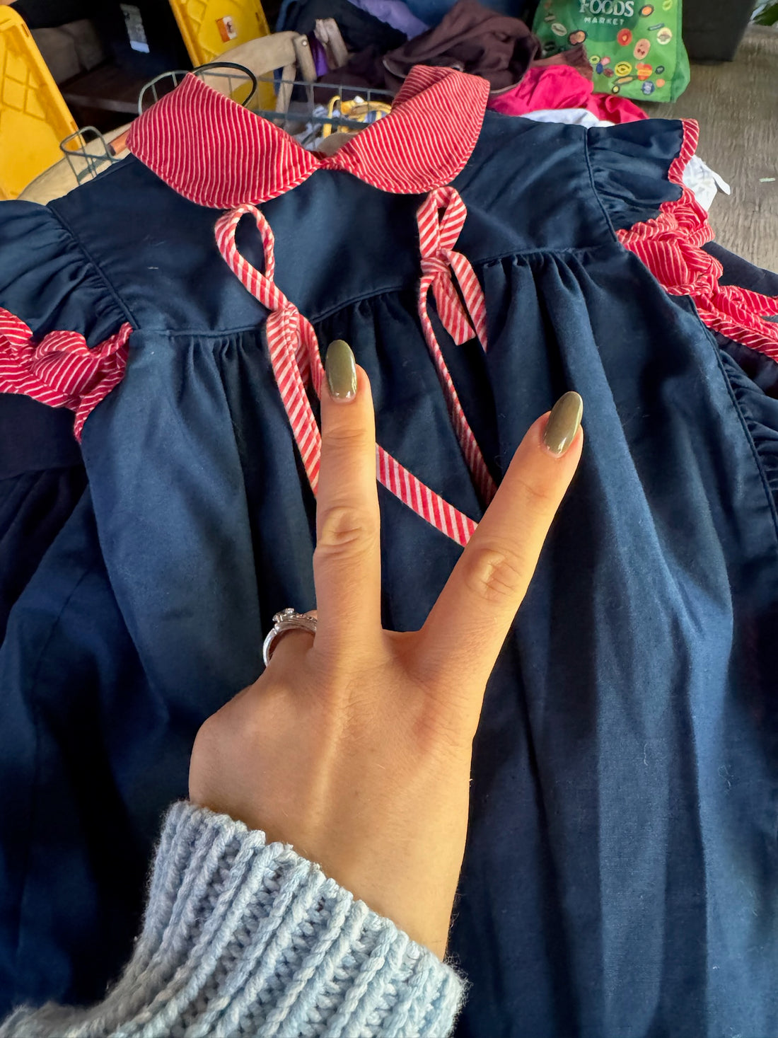 Vintage Blue & Red Dress